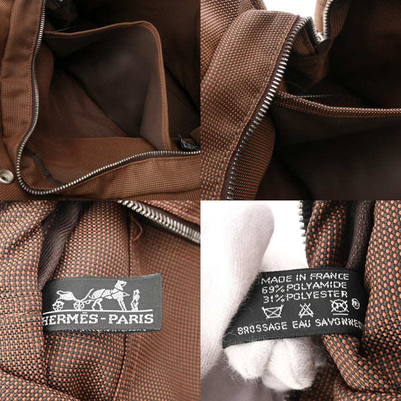 エルメス エールライン トートバッグ ブラウン　TGM HERMES エルメス エールライントートMM トートバッグ キャンバス