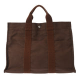 HERMES エルメス エールライン MM 新型 ブラウン ユニセックス キャンバス トートバッグ Bランク 中古 銀蔵