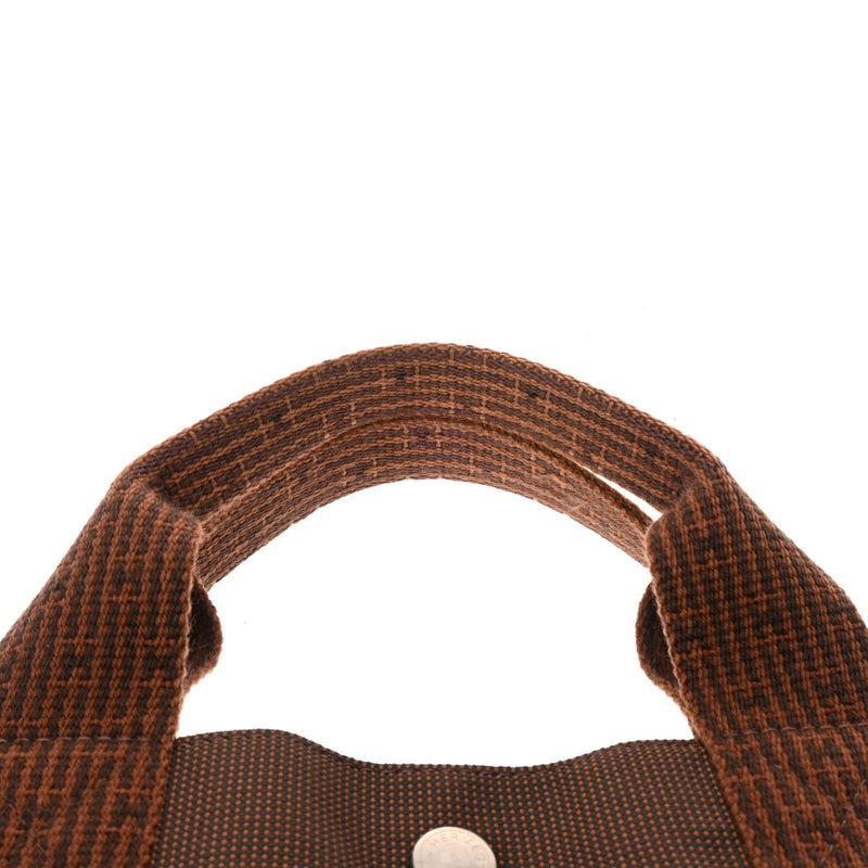 HERMES エルメス エールライン MM 新型 ブラウン ユニセックス キャンバス トートバッグ Bランク 中古 銀蔵