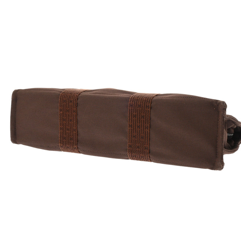 HERMES エルメス エールライン MM 新型 ブラウン ユニセックス キャンバス トートバッグ Bランク 中古 銀蔵