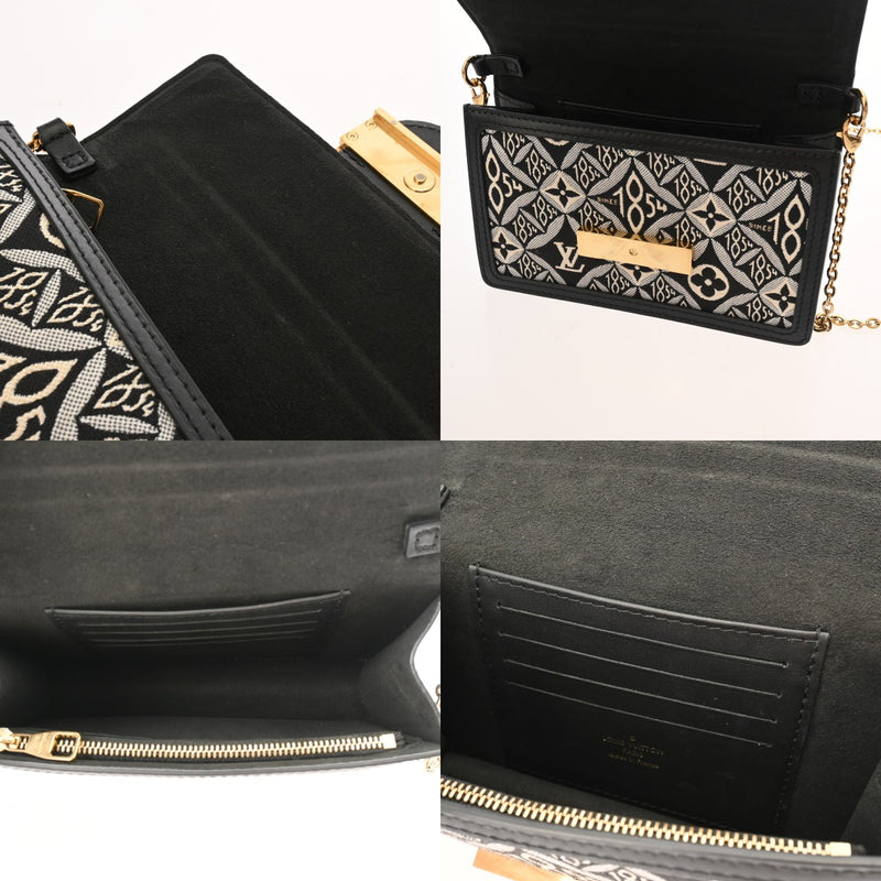 LOUIS VUITTON ルイヴィトン ジャガード ポルトフォイユ ドーフィヌ ブラック ゴールド金具 M69992 レディース モノグラムジャガード ショルダーバッグ ABランク 中古 銀蔵