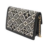 LOUIS VUITTON ルイヴィトン ジャガード ポルトフォイユ ドーフィヌ ブラック ゴールド金具 M69992 レディース モノグラムジャガード ショルダーバッグ ABランク 中古 銀蔵