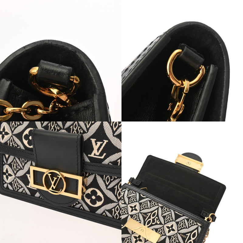 LOUIS VUITTON ルイヴィトン ジャガード ポルトフォイユ ドーフィヌ ブラック ゴールド金具 M69992 レディース モノグラムジャガード ショルダーバッグ ABランク 中古 銀蔵
