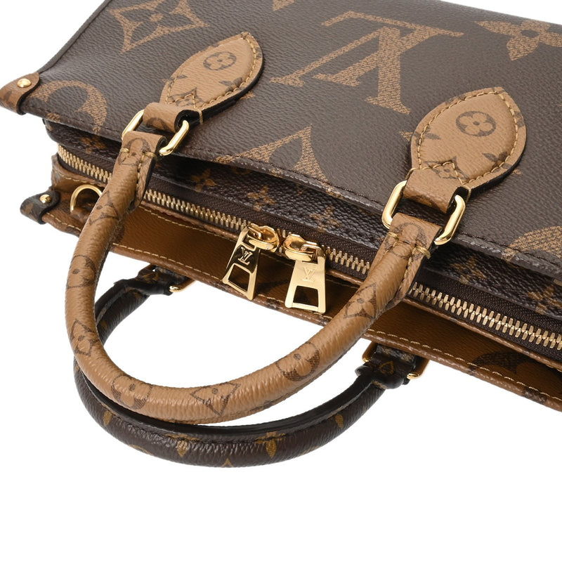 LOUIS VUITTON ルイヴィトン モノグラムリバース オンザゴー EW 2WAY ブラウン M46653 レディース モノグラムキャンバス ハンドバッグ Aランク 中古 銀蔵