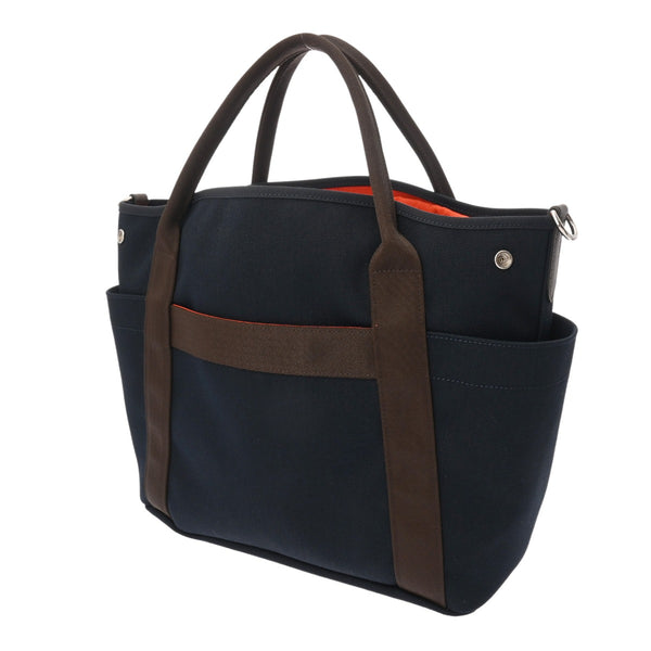 HERMES エルメス サックドパンサージュ グルーム ネイビー/フー U刻印(2022年頃) レディース トワルシェブロン トートバッグ Aランク 中古 銀蔵