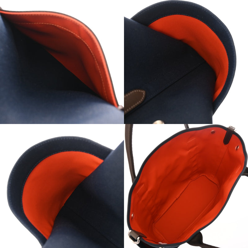 HERMES エルメス サックドパンサージュ グルーム ネイビー/フー U刻印(2022年頃) レディース トワルシェブロン トートバッグ Aランク 中古 銀蔵