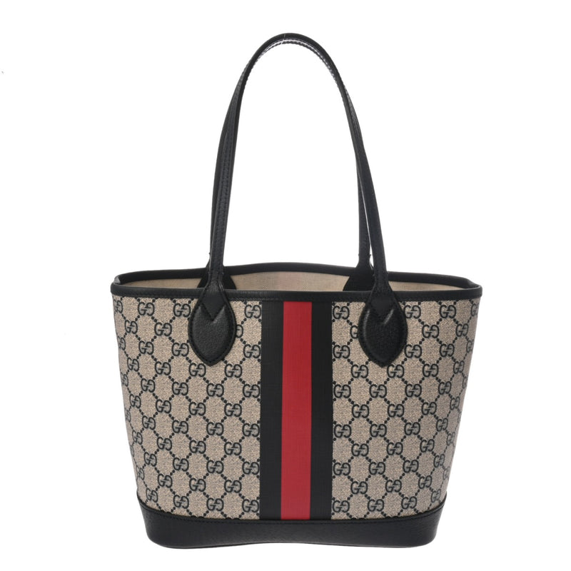 GUCCI グッチ オフィディア スモールトートバッグ ネイビー/アイボリー 726762 レディース GGキャンバス レザー トートバッグ Aランク 中古 銀蔵