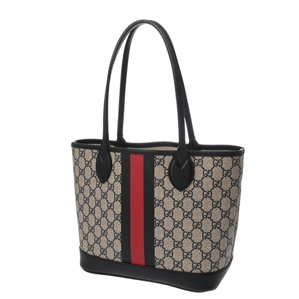 GUCCI グッチ オフィディア スモールトートバッグ ネイビー/アイボリー 726762 レディース GGキャンバス レザー トートバッグ Aランク 中古 銀蔵