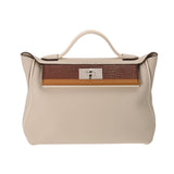 HERMES エルメス サックヴァンキャトル 24/24 クレ/ナタ/ボルドー/セサミ Y刻印(2020年頃) レディース トゴ ヴォースイフト アリゲーターマット ハンドバッグ Aランク 中古 銀蔵