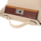 HERMES エルメス サックヴァンキャトル 24/24 クレ/ナタ/ボルドー/セサミ Y刻印(2020年頃) レディース トゴ ヴォースイフト アリゲーターマット ハンドバッグ Aランク 中古 銀蔵