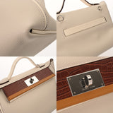 HERMES エルメス サックヴァンキャトル 24/24 クレ/ナタ/ボルドー/セサミ Y刻印(2020年頃) レディース トゴ ヴォースイフト アリゲーターマット ハンドバッグ Aランク 中古 銀蔵