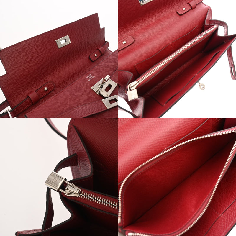 HERMES エルメス ケリーウォレット トゥーゴー ルージュグレナ U刻印(2022年頃) レディース ヴォーエプソン 長財布 ABランク 中古 銀蔵