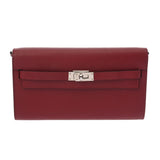 HERMES エルメス ケリーウォレット トゥーゴー ルージュグレナ U刻印(2022年頃) レディース ヴォーエプソン 長財布 ABランク 中古 銀蔵