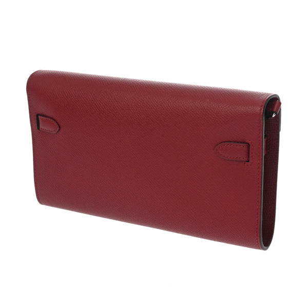 HERMES エルメス ケリーウォレット トゥーゴー ルージュグレナ U刻印(2022年頃) レディース ヴォーエプソン 長財布 ABランク 中古 銀蔵