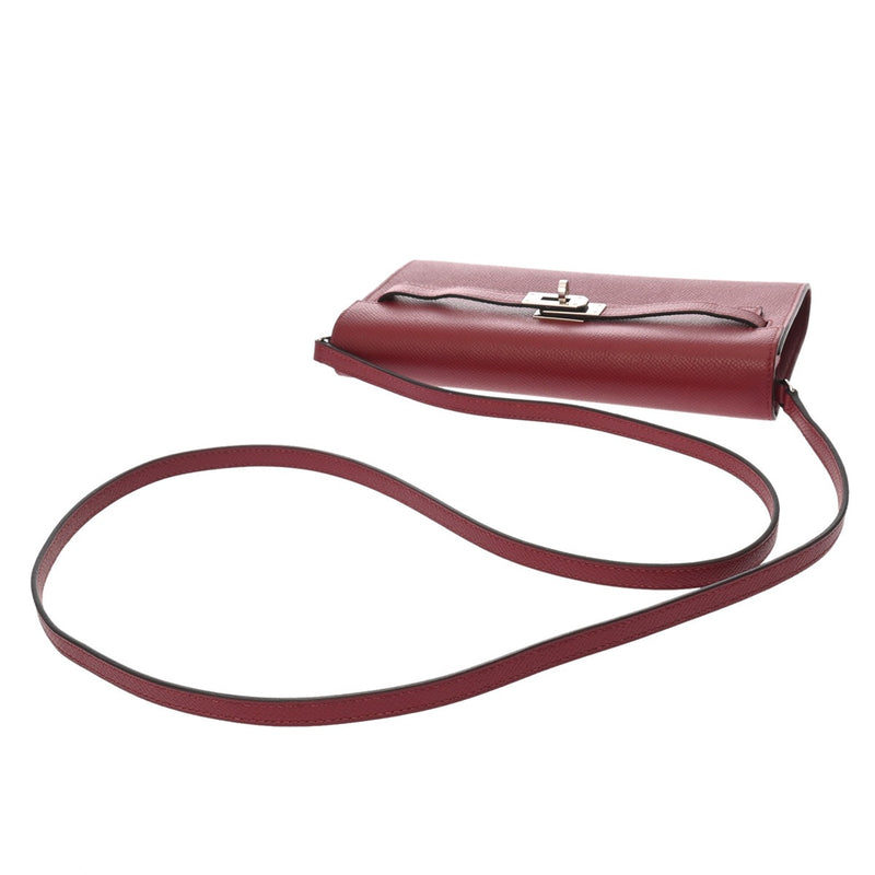 HERMES エルメス ケリーウォレット トゥーゴー ルージュグレナ U刻印(2022年頃) レディース ヴォーエプソン 長財布 ABランク 中古 銀蔵