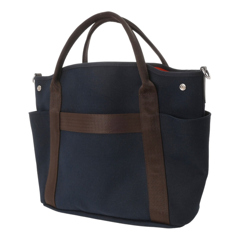 HERMES エルメス サックドパンサージュ グルーム ネイビー C刻印(2018年頃) レディース トワルシェブロン トートバッグ Aランク 中古 銀蔵