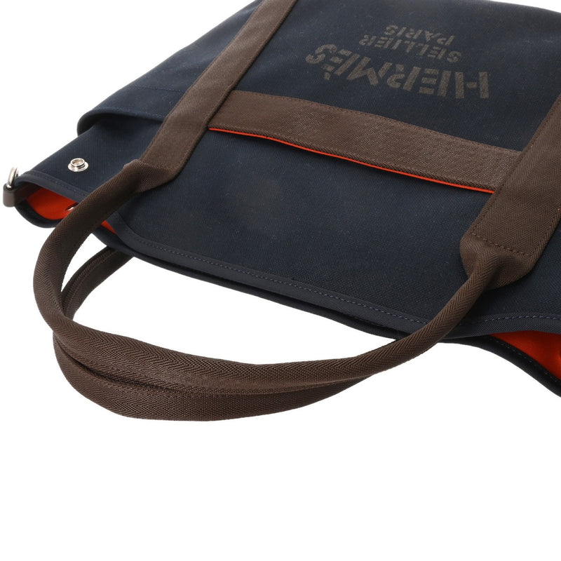 HERMES エルメス サックドパンサージュ グルーム ネイビー C刻印(2018年頃) レディース トワルシェブロン トートバッグ Aランク 中古 銀蔵