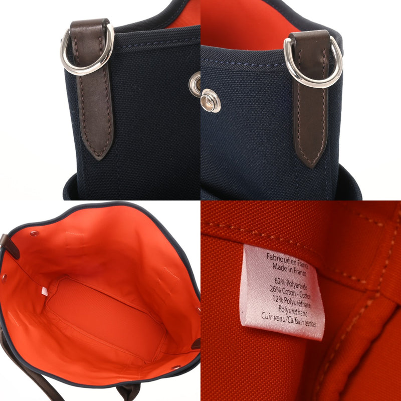 HERMES エルメス サックドパンサージュ グルーム ネイビー C刻印(2018年頃) レディース トワルシェブロン トートバッグ Aランク 中古 銀蔵