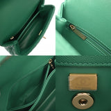 CHANEL シャネル トップハンドルフラップバッグ XS グリーン A92990 レディース キャビアスキン ハンドバッグ Aランク 中古 銀蔵