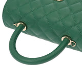 CHANEL シャネル トップハンドルフラップバッグ XS グリーン A92990 レディース キャビアスキン ハンドバッグ Aランク 中古 銀蔵