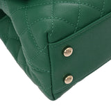 CHANEL シャネル トップハンドルフラップバッグ XS グリーン A92990 レディース キャビアスキン ハンドバッグ Aランク 中古 銀蔵