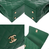 CHANEL シャネル トップハンドルフラップバッグ XS グリーン A92990 レディース キャビアスキン ハンドバッグ Aランク 中古 銀蔵