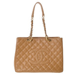 CHANEL シャネル GST グランドショッピングトート ベージュ A50995 レディース キャビアスキン トートバッグ Bランク 中古 銀蔵