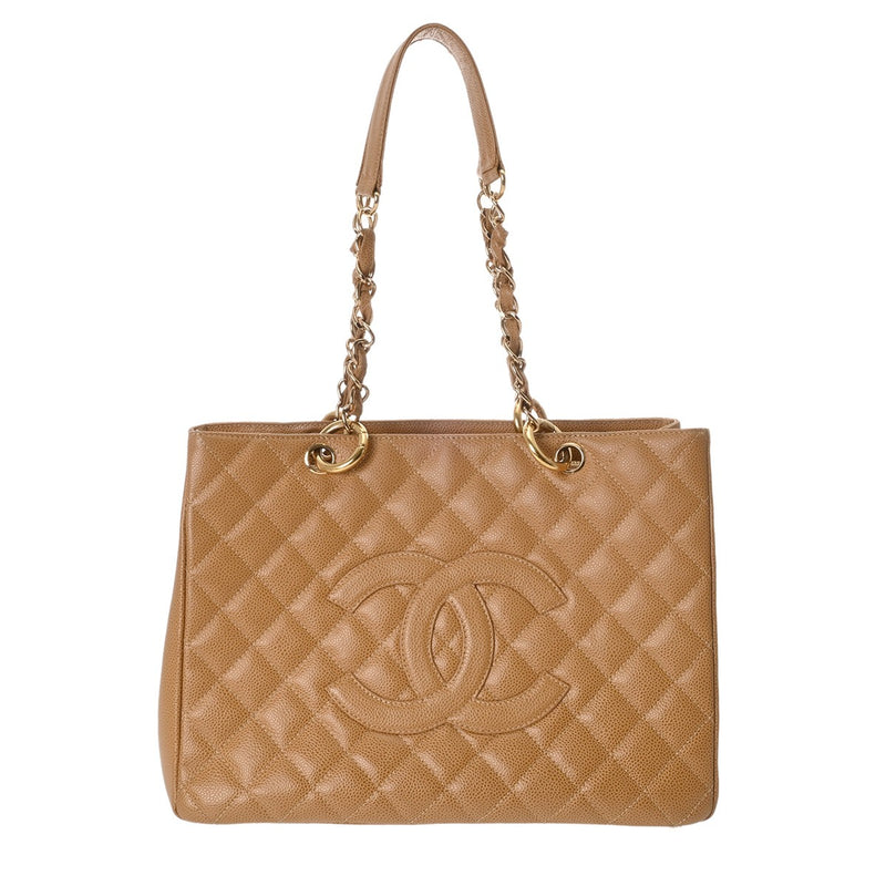 CHANEL シャネル GST グランドショッピングトート ベージュ A50995 レディース キャビアスキン トートバッグ Bランク 中古 銀蔵