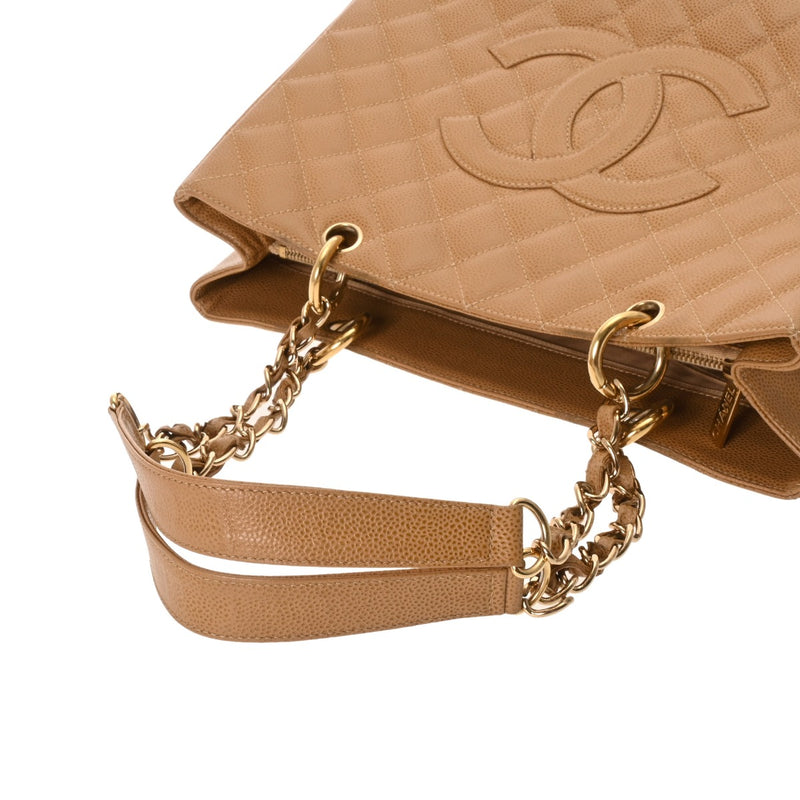 CHANEL シャネル GST グランドショッピングトート ベージュ A50995 レディース キャビアスキン トートバッグ Bランク 中古 銀蔵