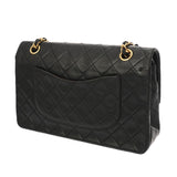 CHANEL シャネル マトラッセ Wフラップ チェーンショルダー 25cm ブラック A01112 レディース ラムスキン ショルダーバッグ Bランク 中古 銀蔵