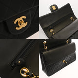 CHANEL シャネル マトラッセ Wフラップ チェーンショルダー 25cm ブラック A01112 レディース ラムスキン ショルダーバッグ Bランク 中古 銀蔵