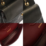 CHANEL シャネル マトラッセ Wフラップ チェーンショルダー 25cm ブラック A01112 レディース ラムスキン ショルダーバッグ Bランク 中古 銀蔵