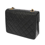 CHANEL シャネル マトラッセ チェーンショルダー 20cm ブラック レディース ラムスキン ショルダーバッグ ABランク 中古 銀蔵