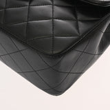 CHANEL シャネル マトラッセ チェーンショルダー 20cm ブラック レディース ラムスキン ショルダーバッグ ABランク 中古 銀蔵