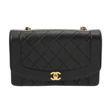 CHANEL シャネル ダイアナ 25cm チェーンショルダー ブラック A01165 レディース ラムスキン ショルダーバッグ Bランク 中古 銀蔵