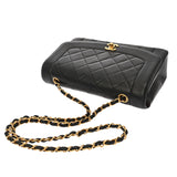 CHANEL シャネル ダイアナ 25cm チェーンショルダー ブラック A01165 レディース ラムスキン ショルダーバッグ Bランク 中古 銀蔵