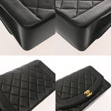 CHANEL シャネル ダイアナ 25cm チェーンショルダー ブラック A01165 レディース ラムスキン ショルダーバッグ Bランク 中古 銀蔵