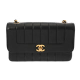 CHANEL シャネル マドモアゼル チェーンショルダー 22cm ブラック レディース ラムスキン ショルダーバッグ ABランク 中古 銀蔵