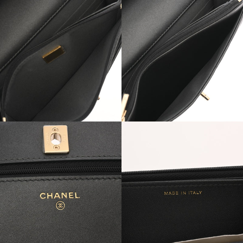 CHANEL シャネル マトラッセ チェーンウォレット チャーム付 ブラック AP4537 レディース ラムスキン ショルダーバッグ Aランク 中古 銀蔵