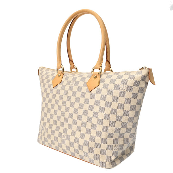 LOUIS VUITTON ルイヴィトン ダミエアズール サレヤ MM ホワイト N51185 レディース ダミエキャンバス トートバッグ ABランク 中古 銀蔵
