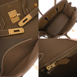 HERMES エルメス バーキン 30 エトゥープ C刻印(2018年頃) レディース ヴォーエプソン ハンドバッグ Aランク 中古 銀蔵