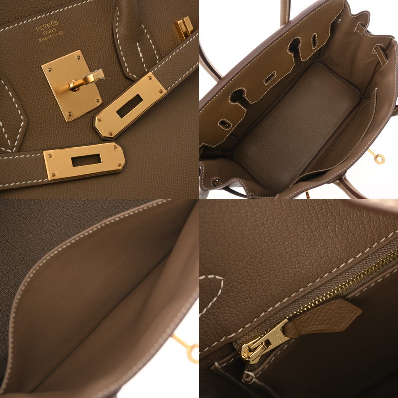 HERMES エルメス バーキン 30 エトゥープ C刻印(2018年頃) レディース ヴォーエプソン ハンドバッグ Aランク 中古 銀蔵