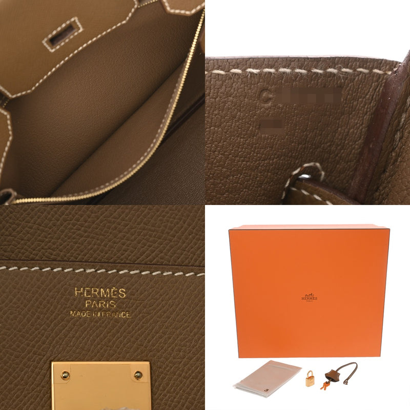 HERMES エルメス バーキン 30 エトゥープ C刻印(2018年頃) レディース ヴォーエプソン ハンドバッグ Aランク 中古 銀蔵