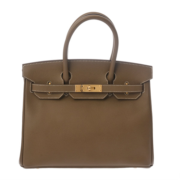 HERMES エルメス バーキン 30 エトゥープ C刻印(2018年頃) レディース ヴォーエプソン ハンドバッグ Aランク 中古 銀蔵