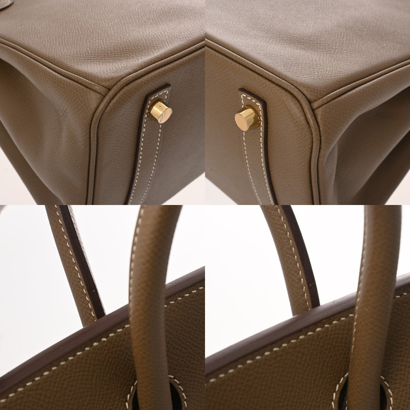 HERMES エルメス バーキン 30 エトゥープ C刻印(2018年頃) レディース ヴォーエプソン ハンドバッグ Aランク 中古 銀蔵