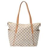 LOUIS VUITTON ルイヴィトン ダミエアズール トータリー MM ホワイト N41279 レディース ダミエキャンバス トートバッグ Bランク 中古 銀蔵