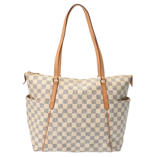 LOUIS VUITTON ルイヴィトン ダミエアズール トータリー MM ホワイト N41279 レディース ダミエキャンバス トートバッグ Bランク 中古 銀蔵