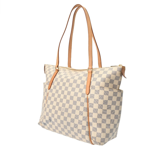 LOUIS VUITTON ルイヴィトン ダミエアズール トータリー MM ホワイト N41279 レディース ダミエキャンバス トートバッグ Bランク 中古 銀蔵