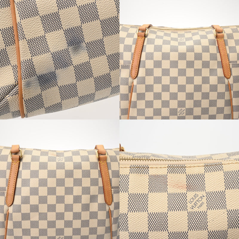 LOUIS VUITTON ルイヴィトン ダミエアズール トータリー MM ホワイト N41279 レディース ダミエキャンバス トートバッグ Bランク 中古 銀蔵