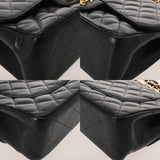CHANEL シャネル マトラッセ チェーンショルダー 30cm Wフラップ ブラック A58600 レディース キャビアスキン ショルダーバッグ Aランク 中古 銀蔵